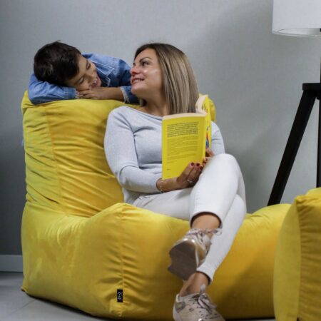Poltrona Pouf Sòft Large giallo senape