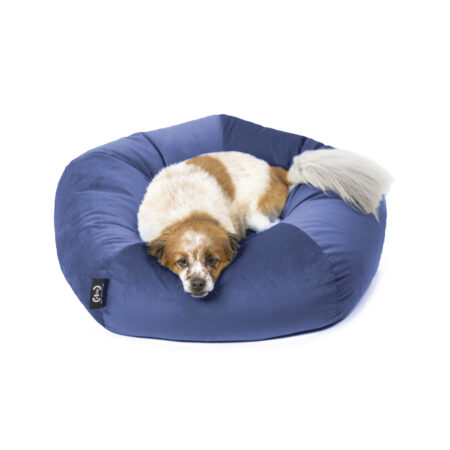 Cuccia Ely velluto antigraffio blu notte